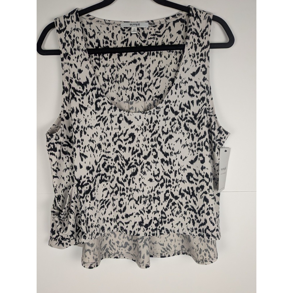 NWT Sympli Crop Smock Size 10 Black and White Great for layering Flowy w/ pocket